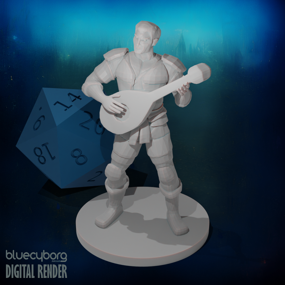 Male Human Bard.3 28mm Scale Miniature