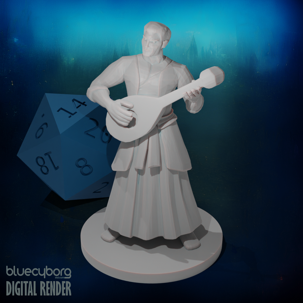 Male Human Bard 28mm Scale Miniature