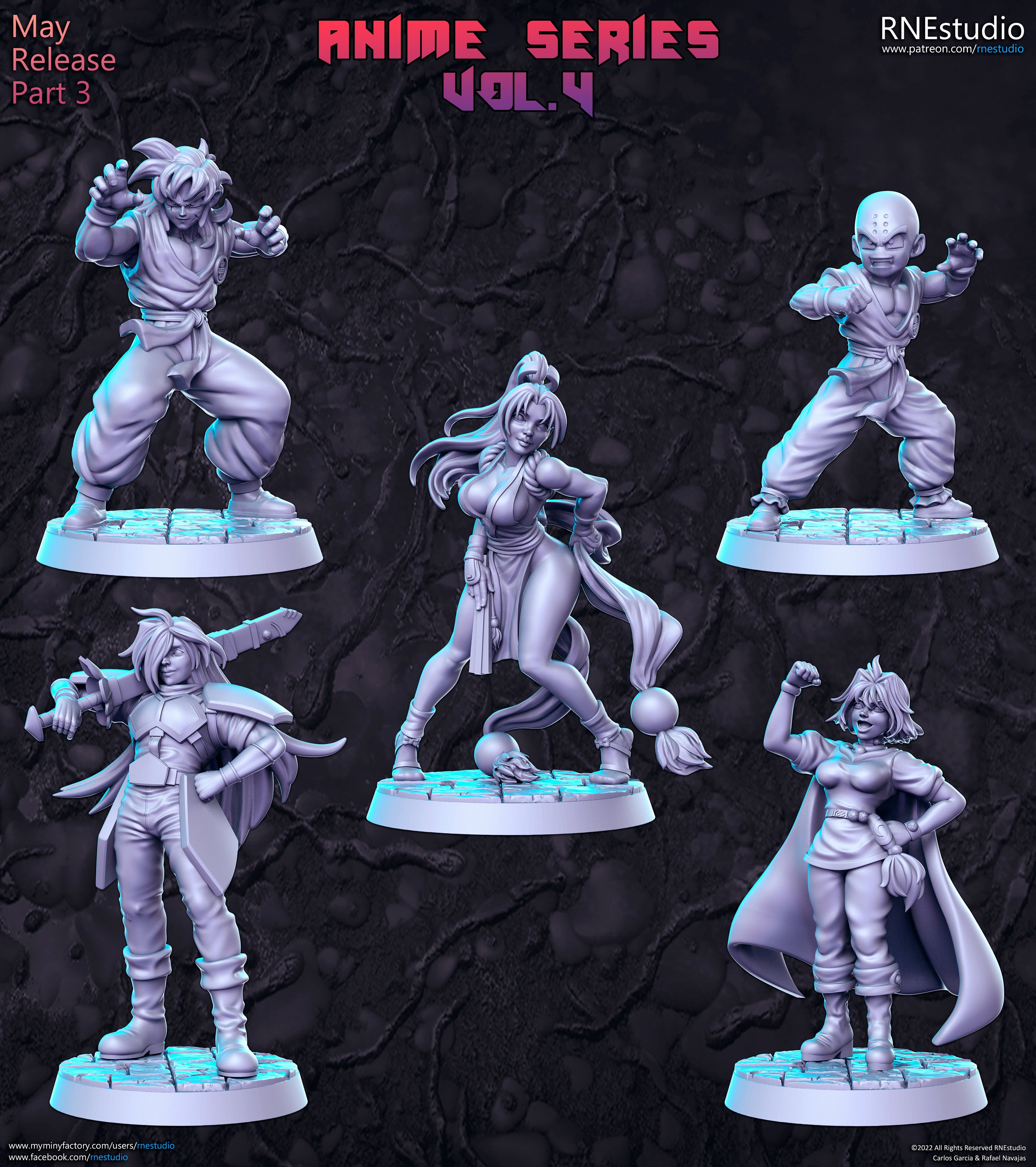 Anime Series Vol 4 Miniatures | Fantasy Miniature | RN Estudio