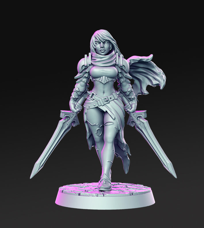 Warrior Melisa | The Night Under the Bloody Moon | Fantasy Miniature | RN Estudio