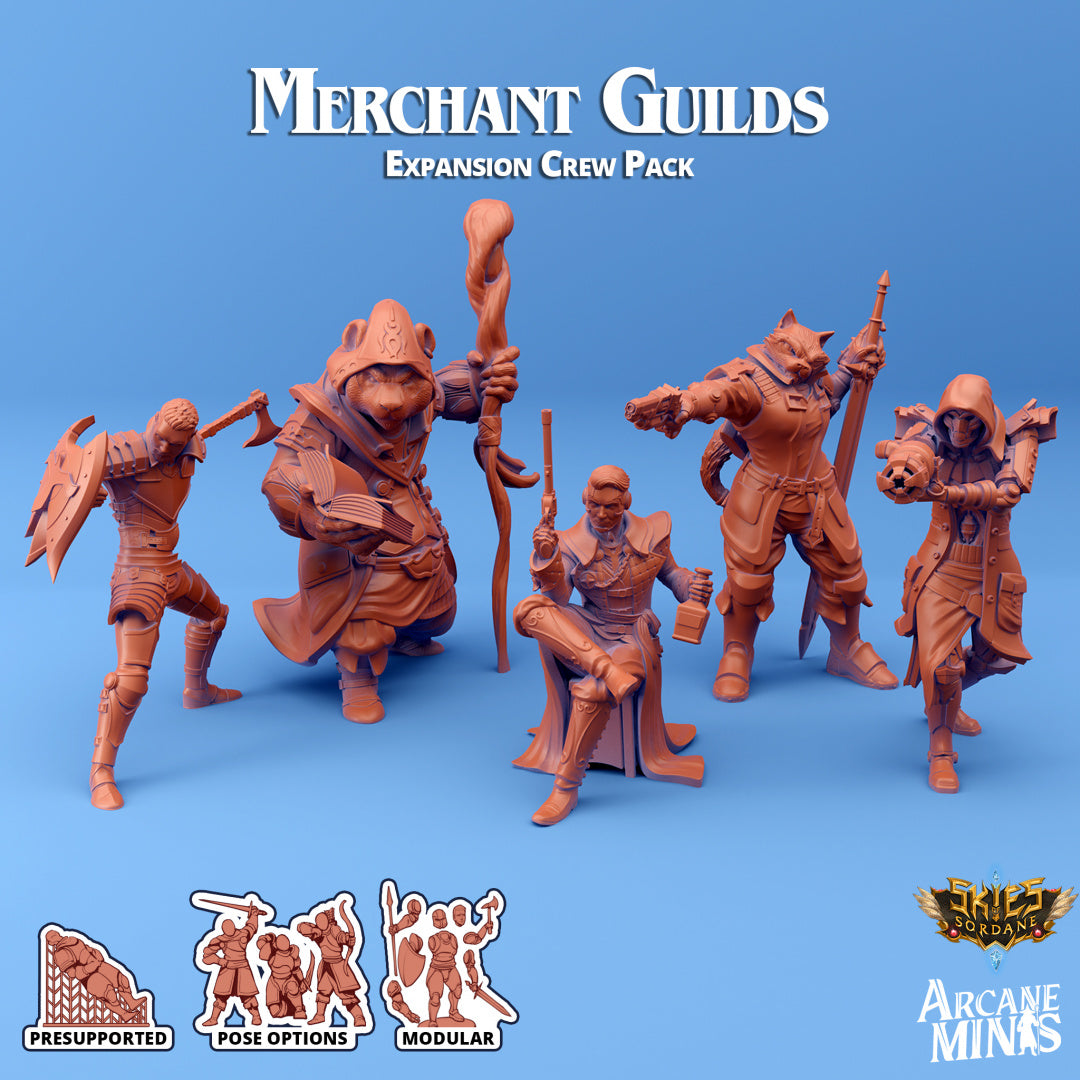 Merchant Guild Crew (Expansion) | Skies of Sordane | Fantasy Miniature | Arcane Minis