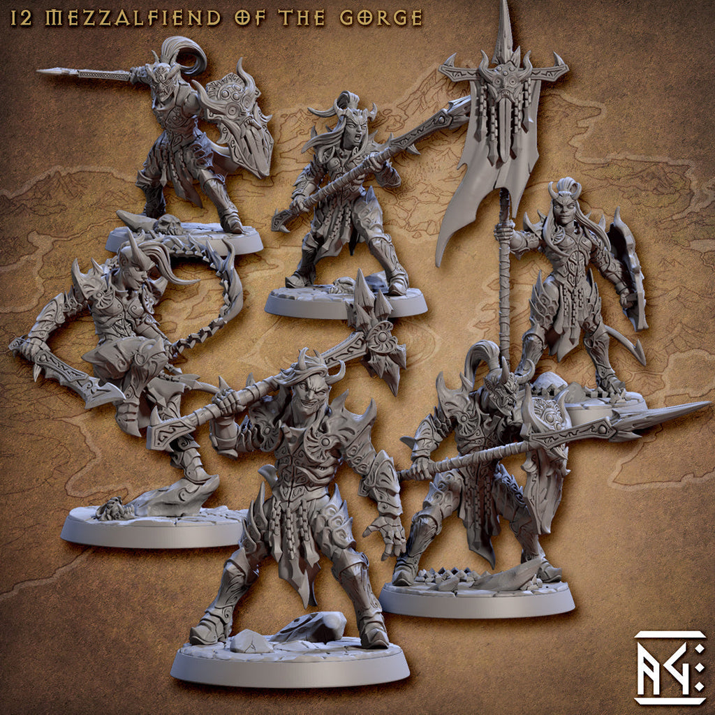 Mezzalfiends of the Gorge Miniatures | The Demon King's Spawn | Fantasy D&D Miniature | Artisan Guild