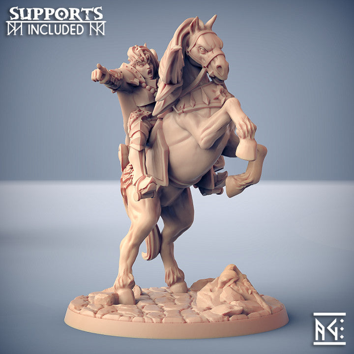 Morgana on Warhorse | Human Fighters Guild | Fantasy D&D Miniature | Artisan Guild