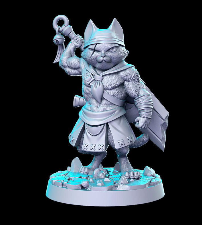 Tabaxi Berserker Morley | Monster Hunters Vol 2 | Fantasy Miniature | RN Estudio