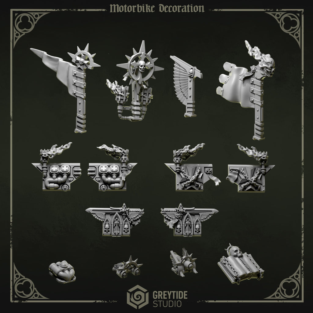 Bike Pack | Eternal Pilgrims | Conversion Bits For 28mm 32mm Sci-fi Marines