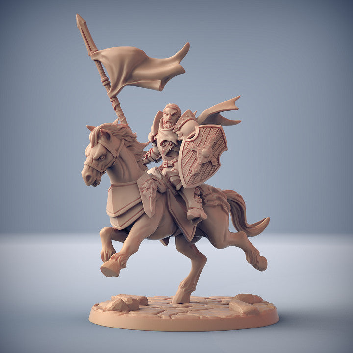 Mounted Fighter A | Human Fighters Guild | Fantasy D&D Miniature | Artisan Guild