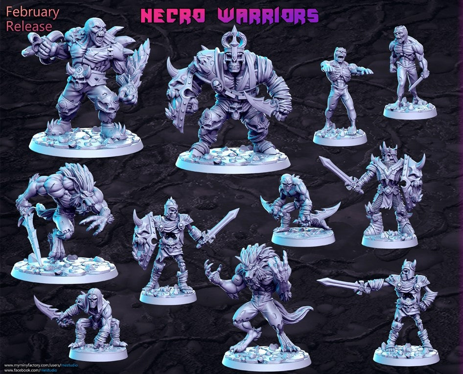 Necrowarriors Miniatures (Full Set) | Fantasy Miniature | RN Estudio