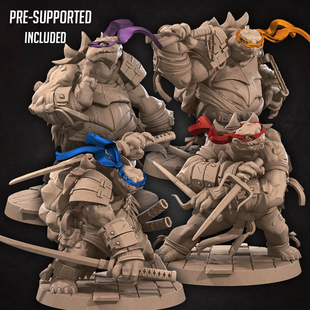 Ninja Tortle Miniatures | Tortles Vol 2 | Fantasy Miniature | Bite the Bullet