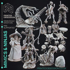 Ninjas & Mimics Miniatures (Full Set) | Fantasy Miniature | Printed Obsession