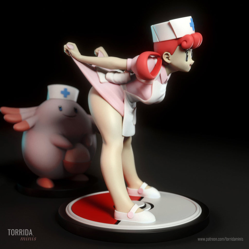 Nurse Joy | Pin-Up Statue Fan Art Miniature Unpainted | Torrida Minis