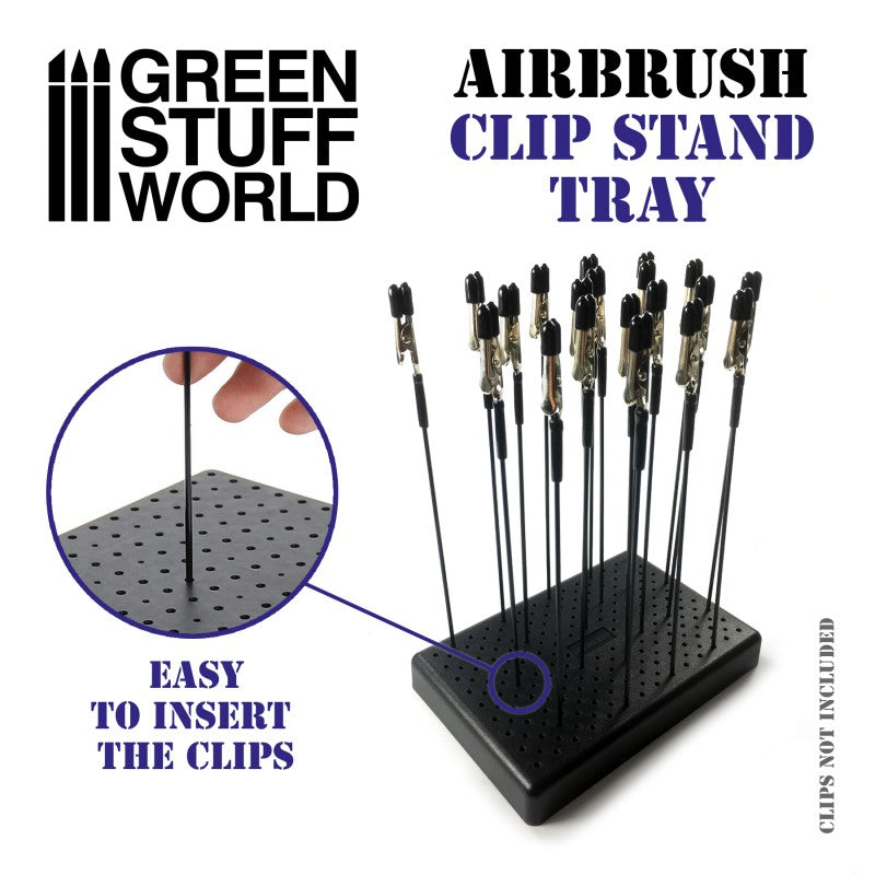 Green Stuff World - Airbrush Clip Stand Tray 10x15cm