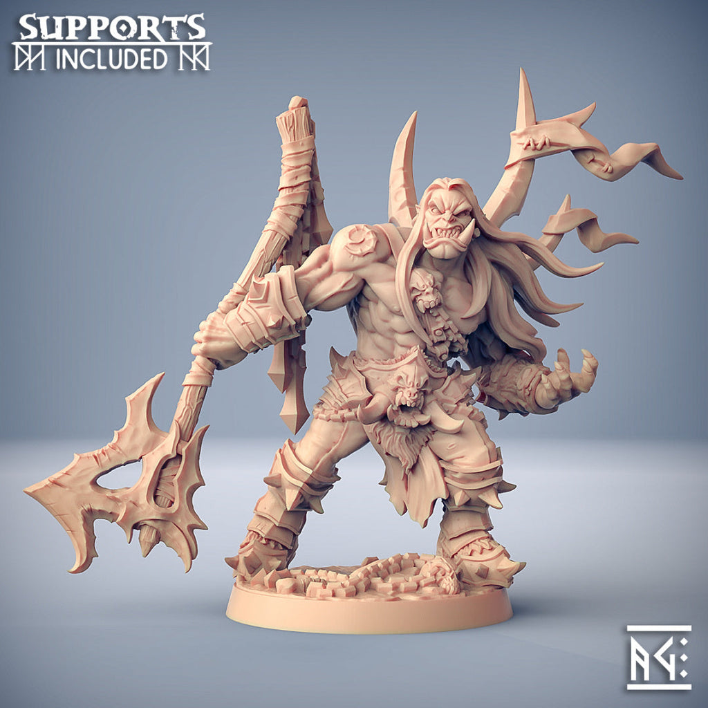 Orc Barbarian Miniatures (Full Set) | Fantasy D&D Miniature | Artisan Guild