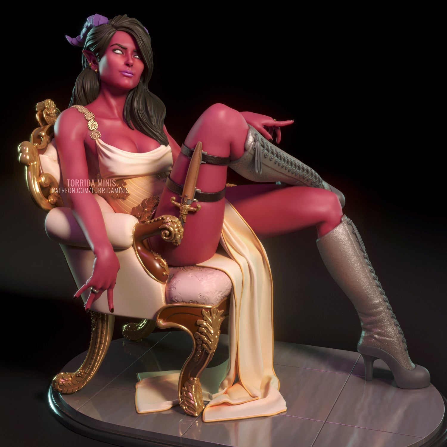 Orianna | Pin-Up Statue Fan Art Miniature Unpainted | Torrida Minis