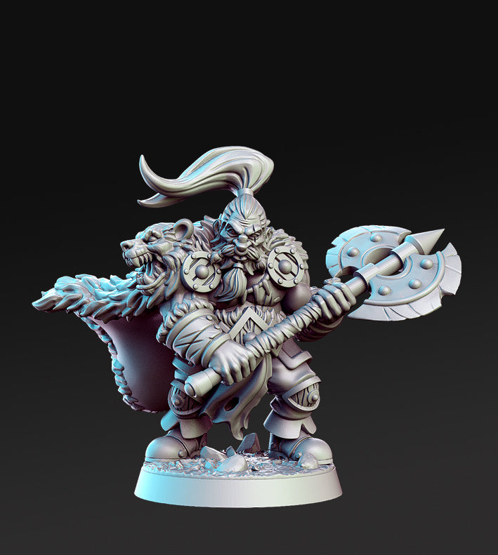Dwarf Barbarian Ortwayn | Inside the Magic Forest Miniatures | Fantasy Miniature | RN Estudio
