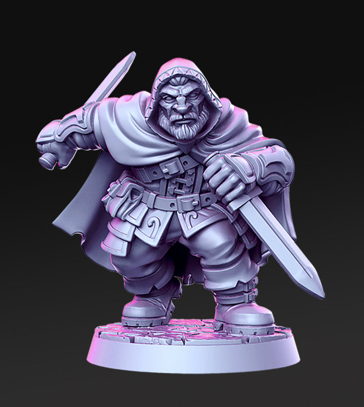 Rogue Dwarf Orwin | Thieves & Assassins | Fantasy Miniature | RN Estudio