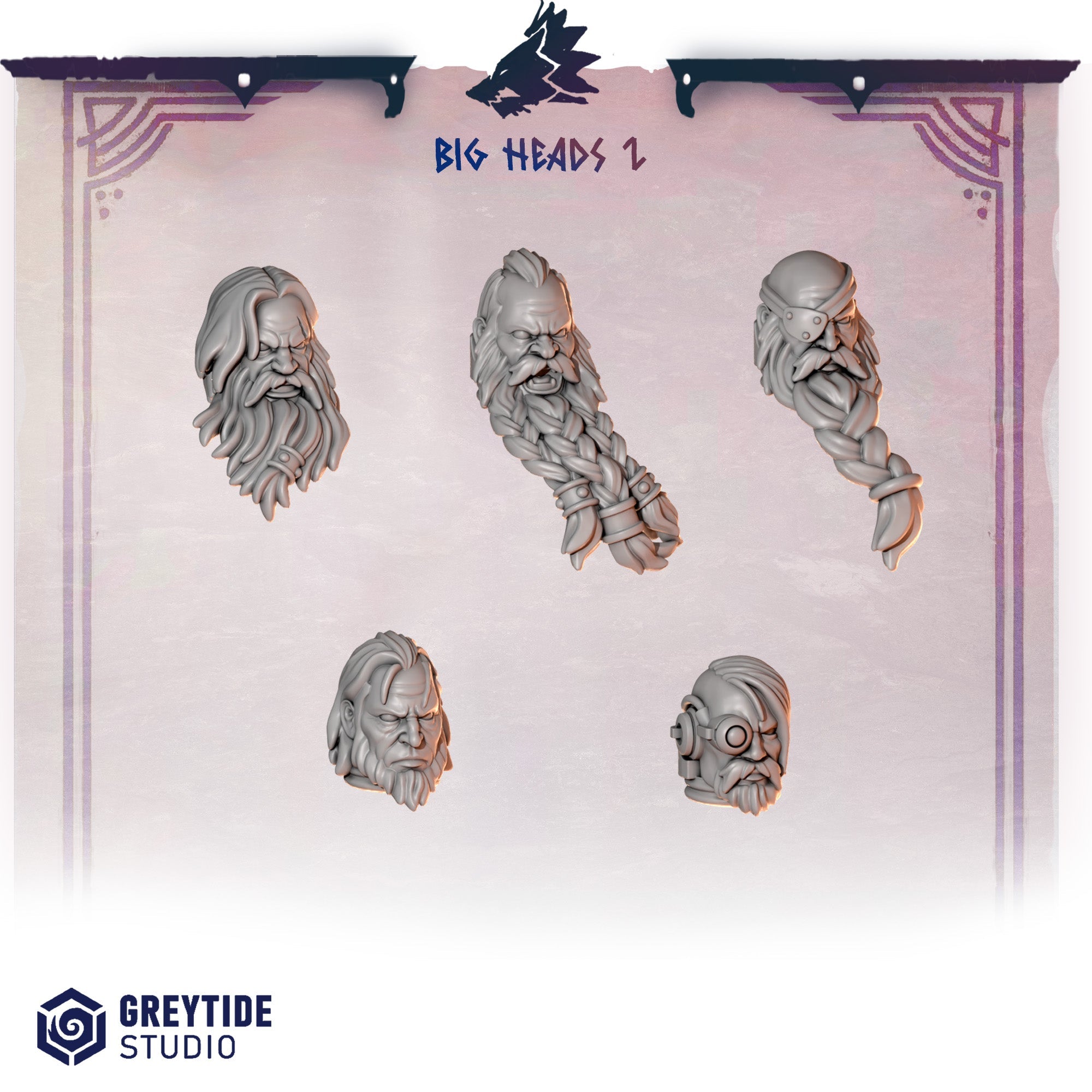 Big Heads Pack Primal Hounds Conversion Bits For 28mm 32mm Sci-fi Space Knights