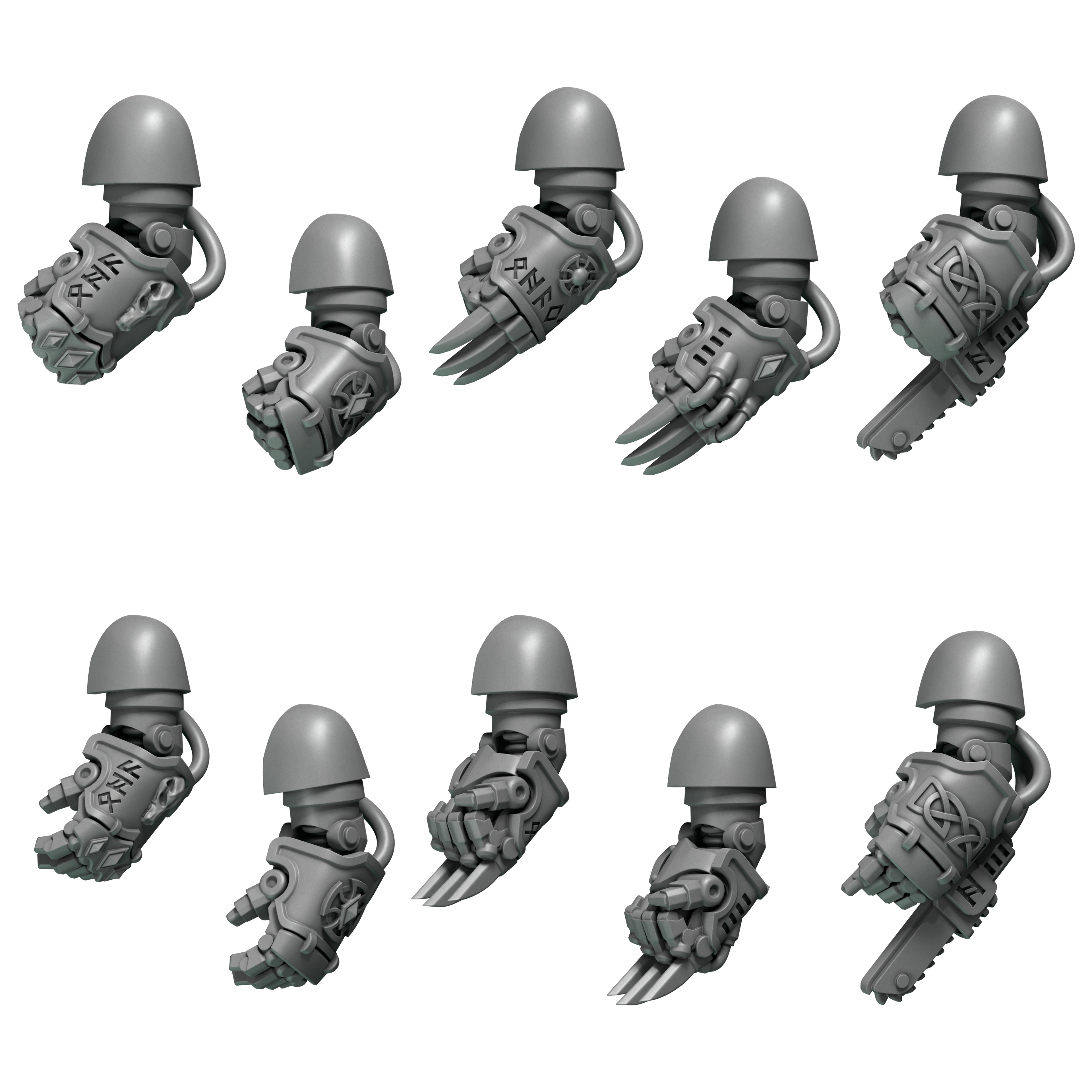 Big Fists & Claws Primal Hounds Conversion Bits For 28mm 32mm Sci-fi Space Knights