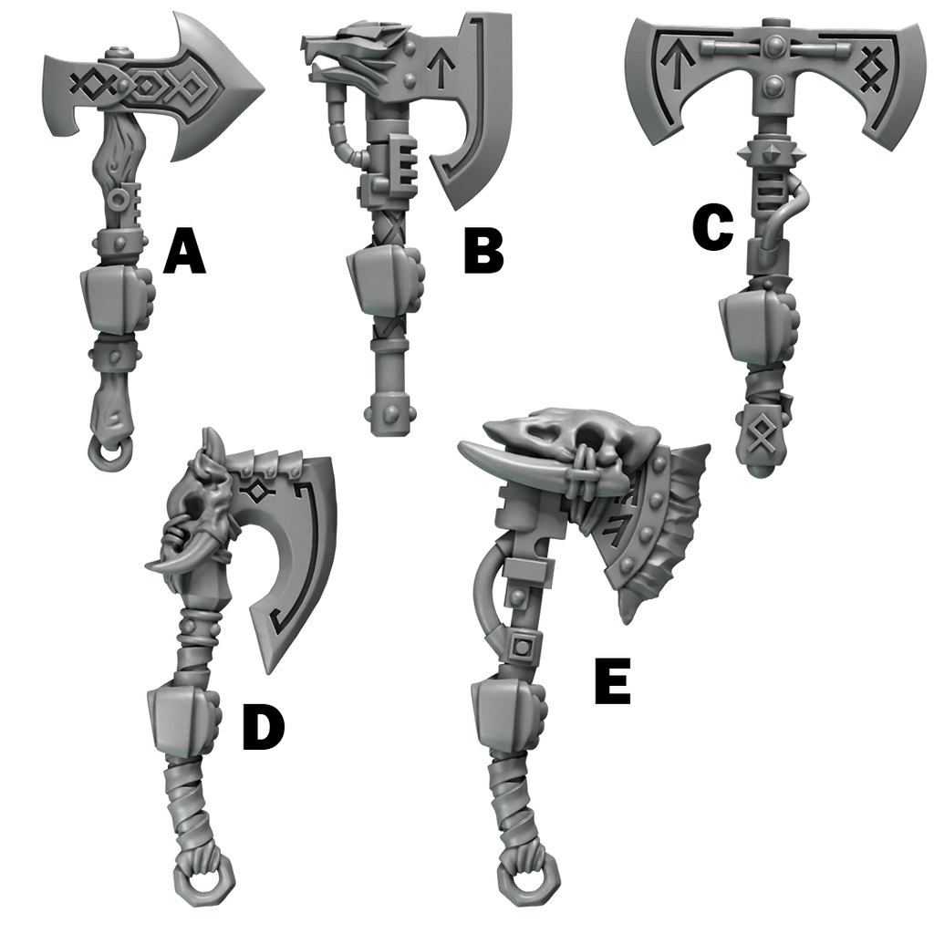 Axes Primal Hounds Conversion Bits For 28mm 32mm Sci-fi Space Knights