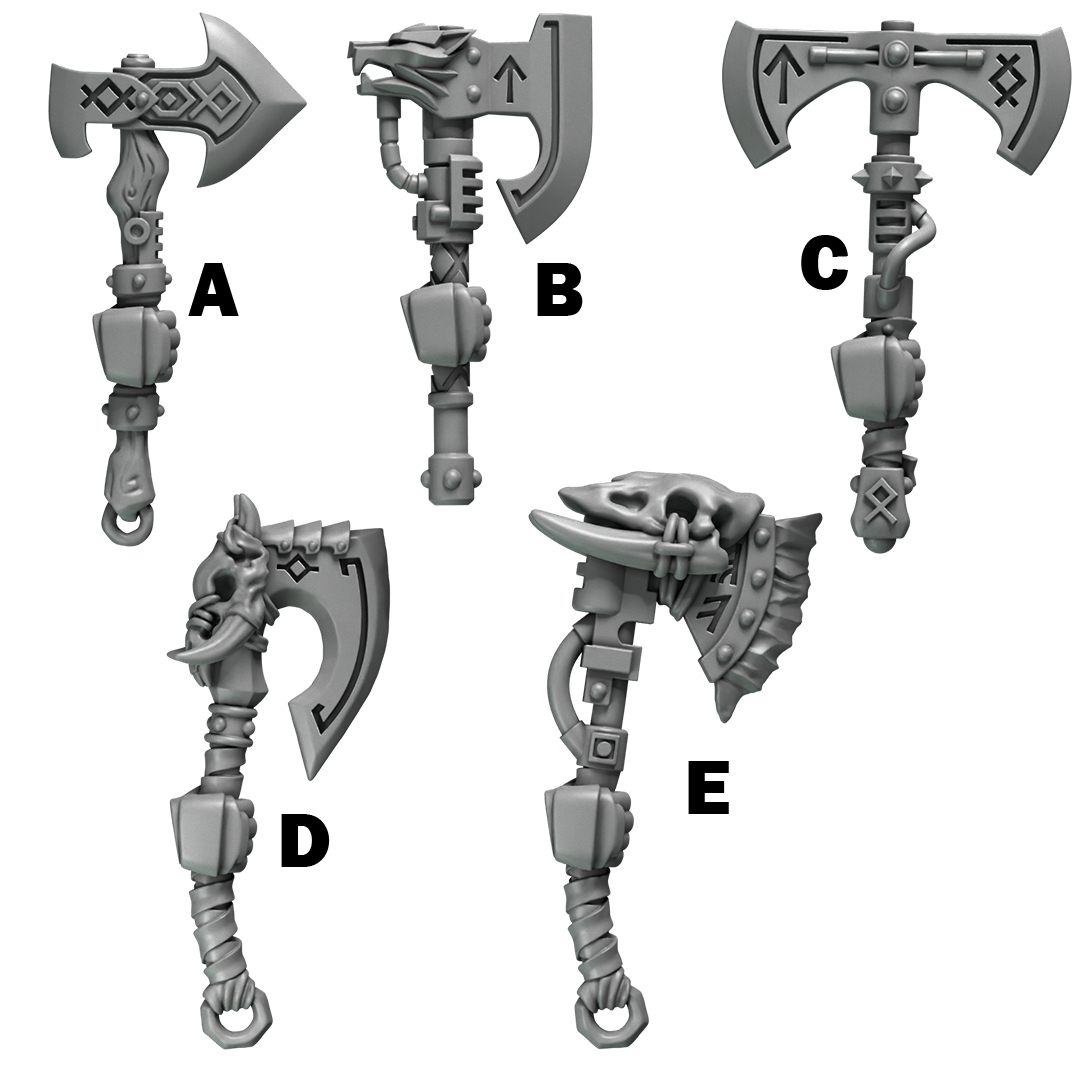 Axes Primal Hounds Conversion Bits For 28mm 32mm Sci-fi Space Knights