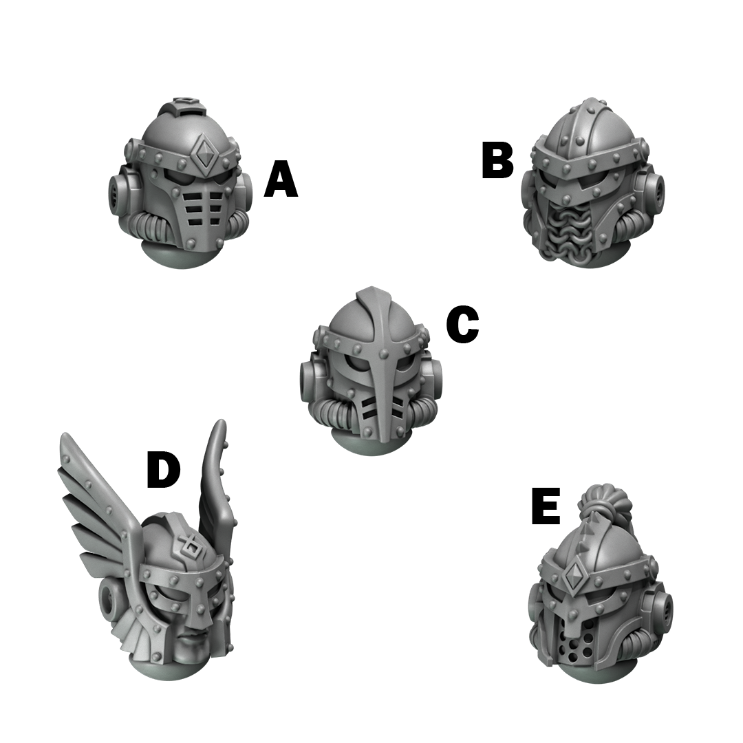Heads Pack 4 Primal Hounds Conversion Bits For 28mm 32mm Sci-fi Space Knights
