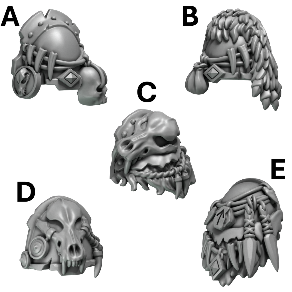 Pauldrons Pack 1 Primal Hounds Conversion Bits For 28mm 32mm Sci-fi Space Knights