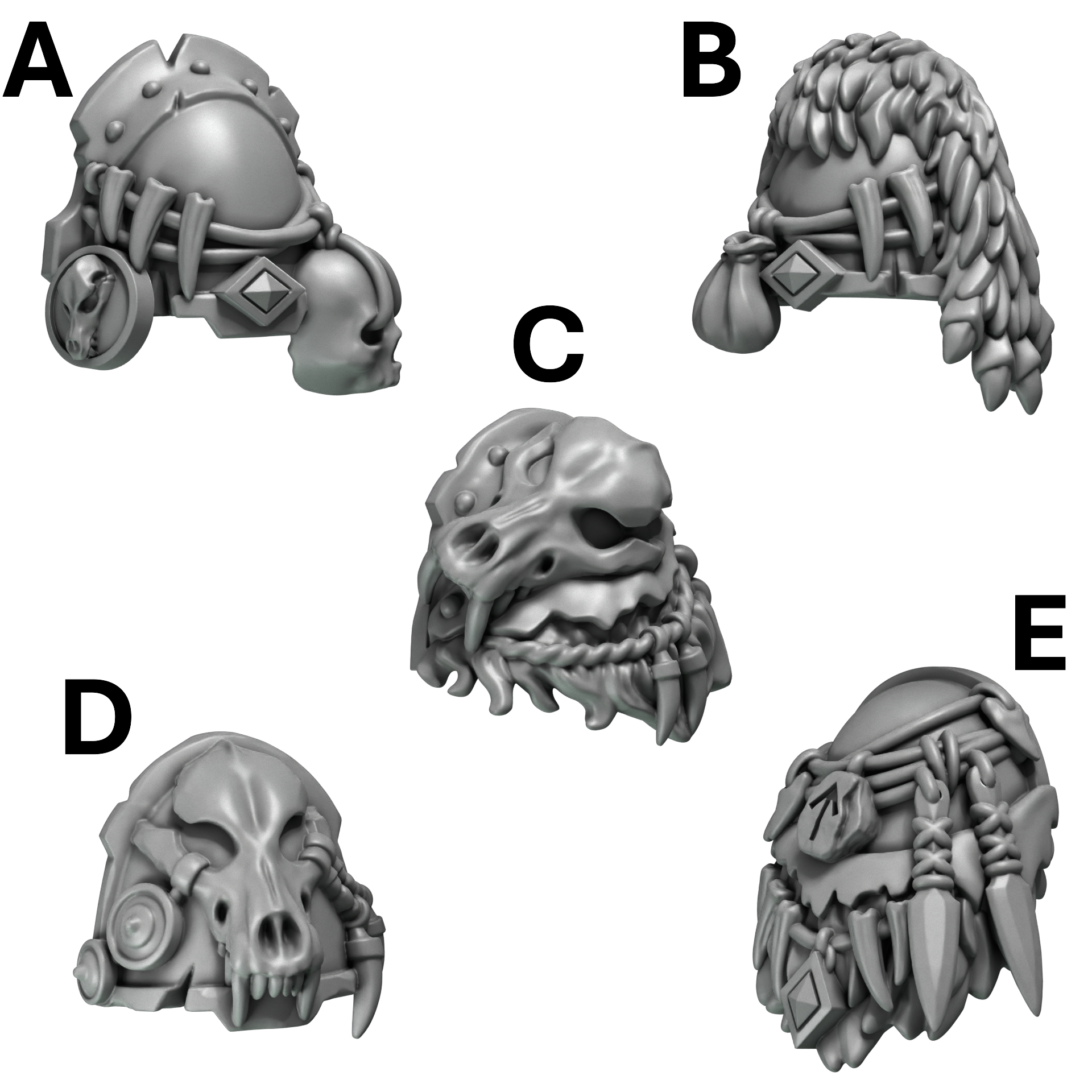 Pauldrons Pack 1 Primal Hounds Conversion Bits For 28mm 32mm Sci-fi Space Knights