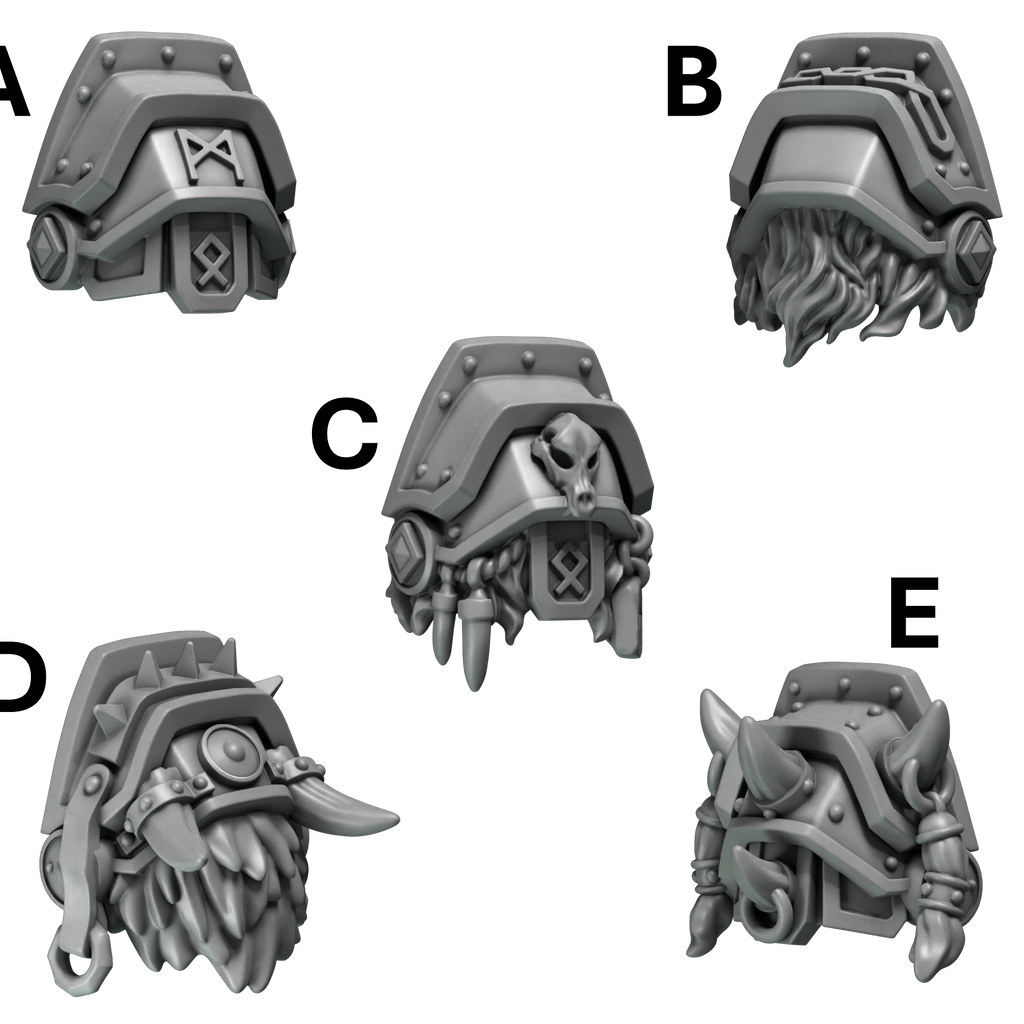 Pauldrons Pack 3 Primal Hounds Conversion Bits For 28mm 32mm Sci-fi Space Knights