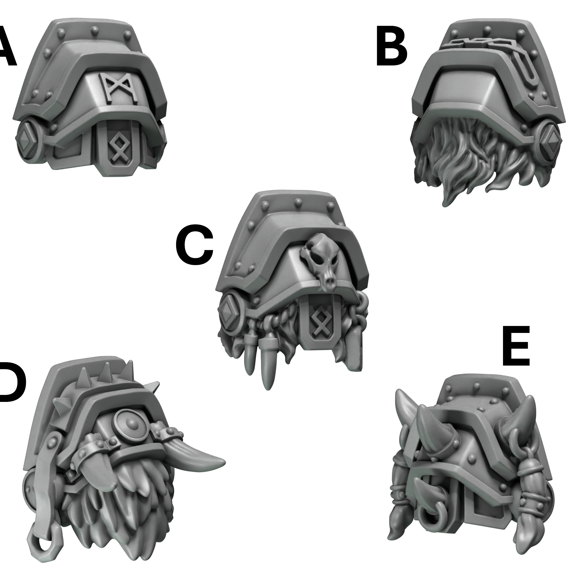 Pauldrons Pack 3 Primal Hounds Conversion Bits For 28mm 32mm Sci-fi Space Knights