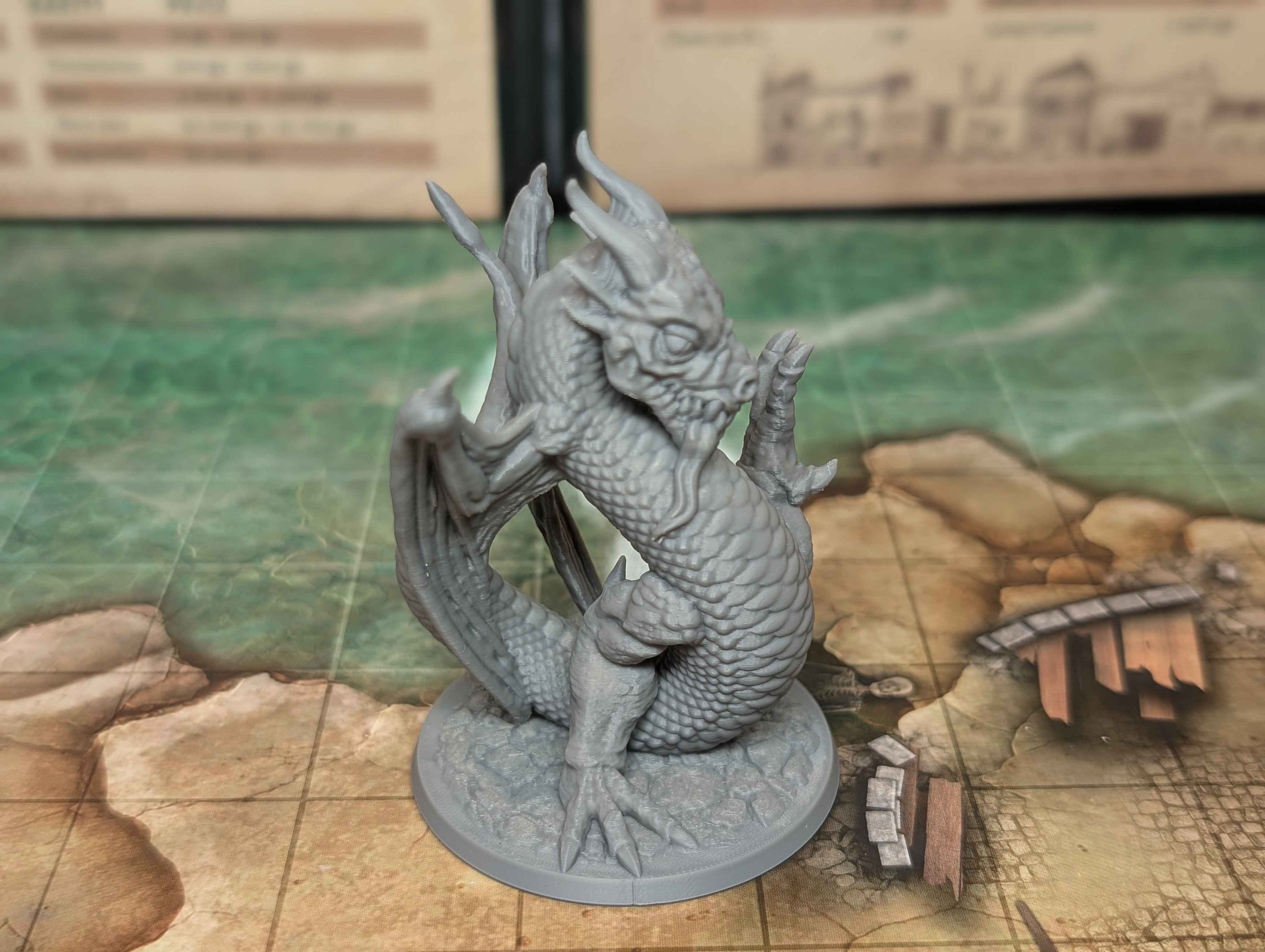 Wyvern Miniature for Dungeons and Dragons, Pathfinder 2E and TTRPG's.