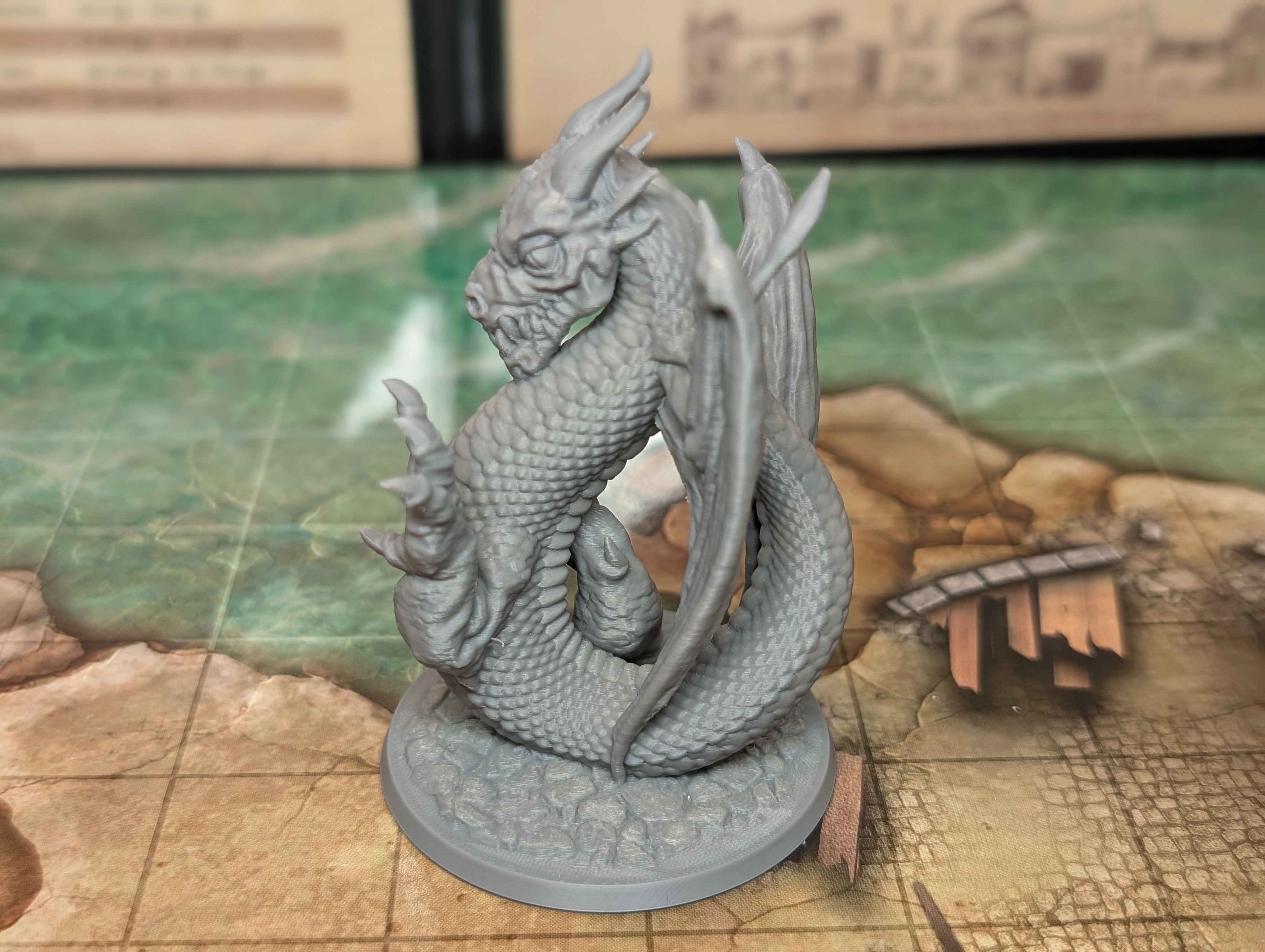 Wyvern Miniature for Dungeons and Dragons, Pathfinder 2E and TTRPG's.