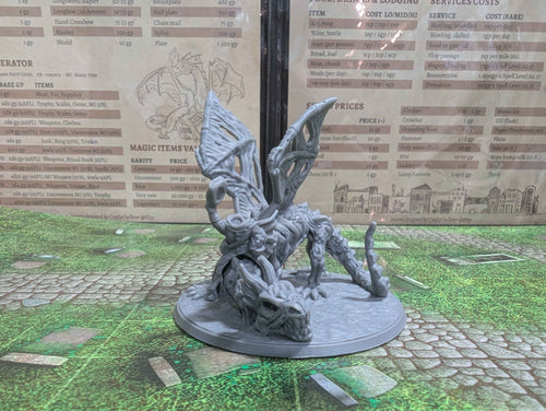Undead Zombie Dragon Miniature with Headless Rider for Dungeons and Dragons, Pathfinder 2E and TTRPG's.