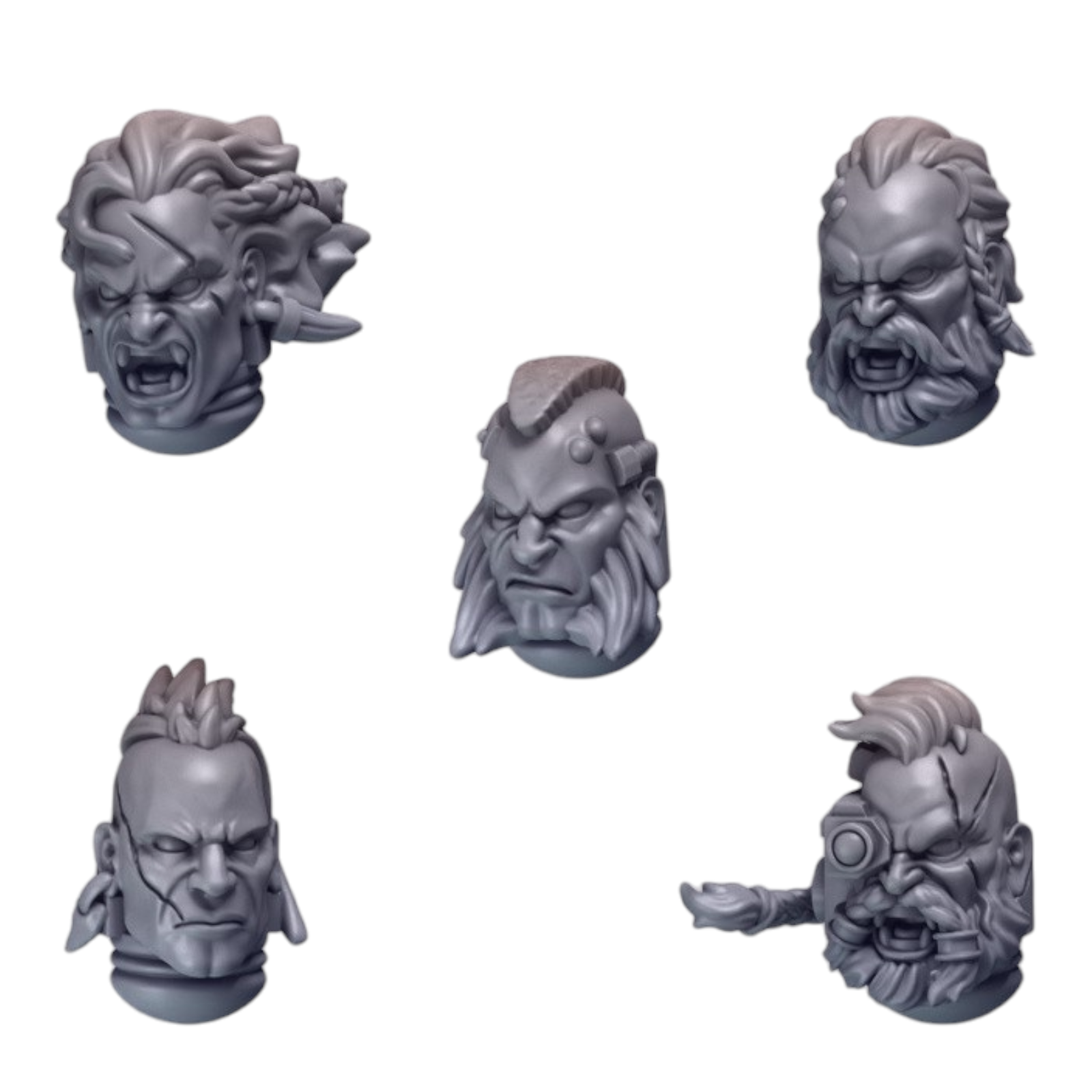 Heads Pack 1 Primal Hounds Conversion Bits For 28mm 32mm Sci-fi Space Knights