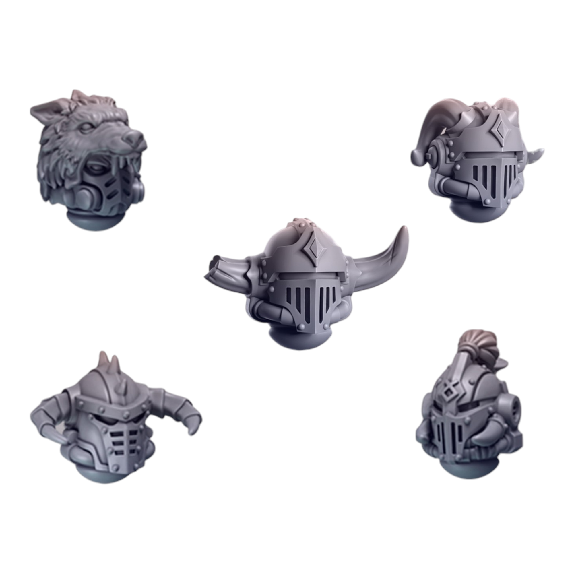 Heads Pack 3 Primal Hounds Conversion Bits For 28mm 32mm Sci-fi Space Knights