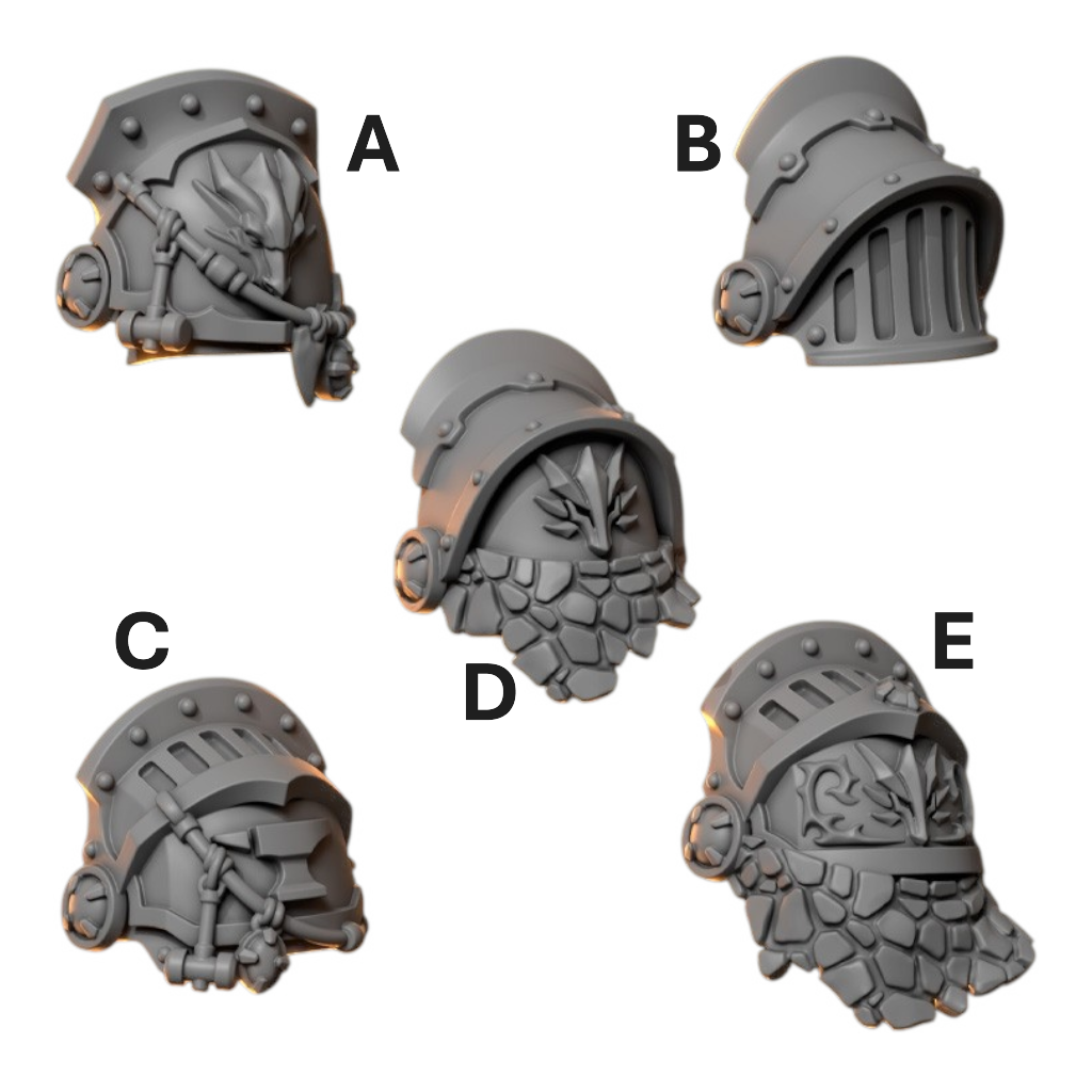 Pauldrons Pack 2 Anvil Wardens Conversion Bits For 28mm 32mm Sci-fi Space Knights