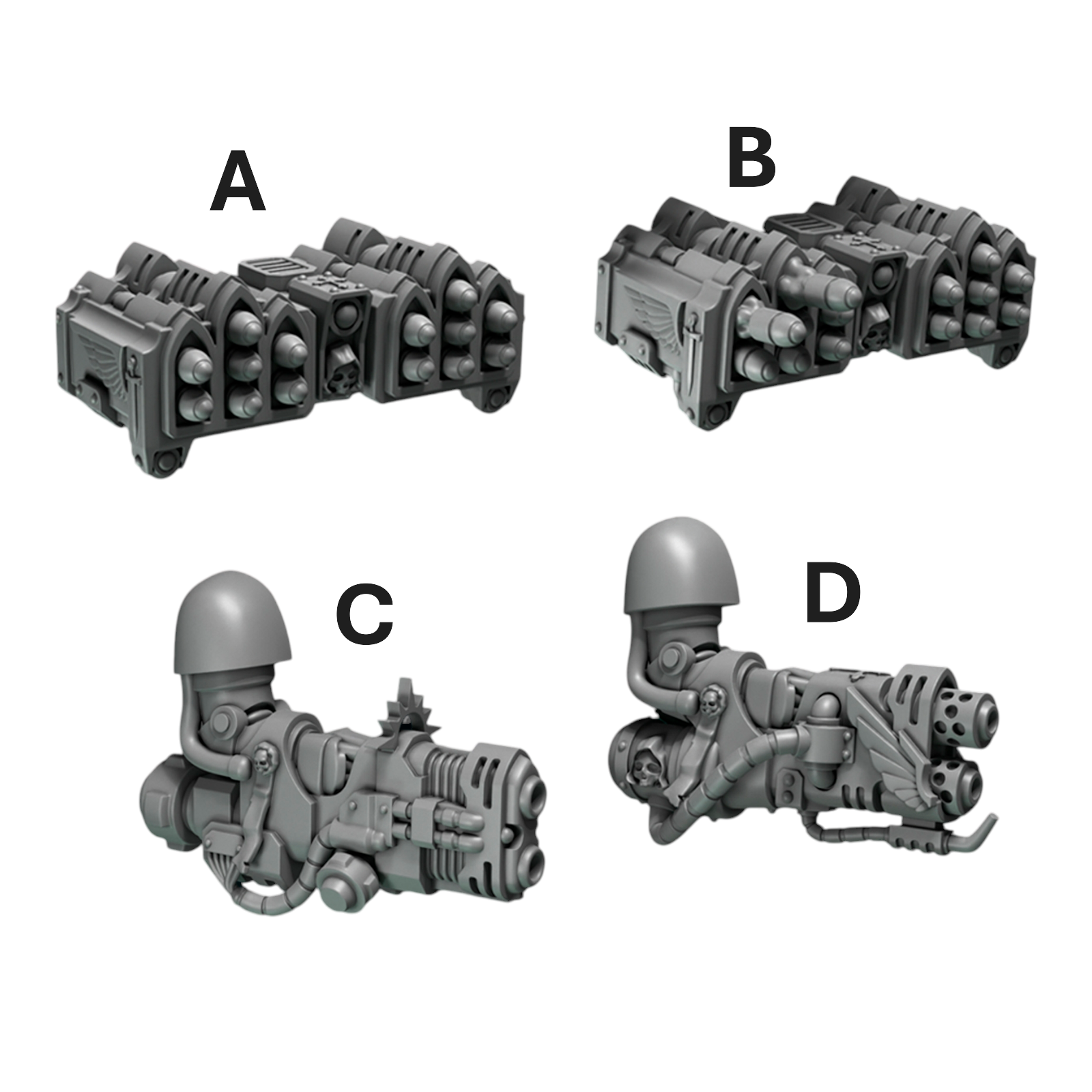 Big Warrior Ranged Weapons | Eternal Pilgrims | Conversion Bits For 28mm 32mm Sci-fi Marines