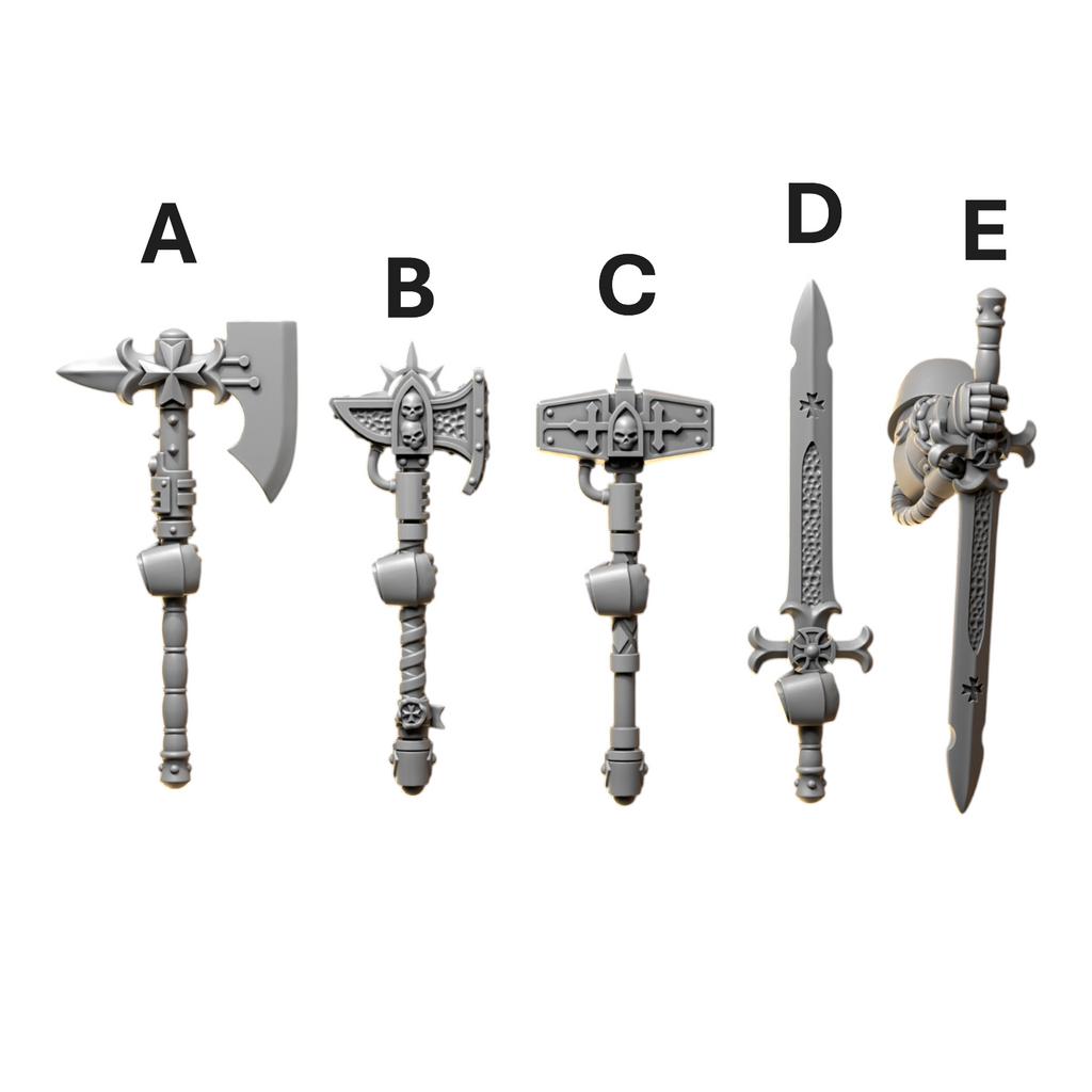 One Handed Melee Weapons | Eternal Crusaders | Conversion Bits For 28mm 32mm Sci-fi Marines