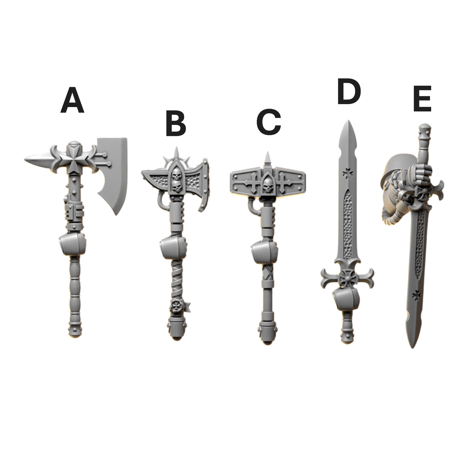 One Handed Melee Weapons | Eternal Crusaders | Conversion Bits For 28mm 32mm Sci-fi Marines
