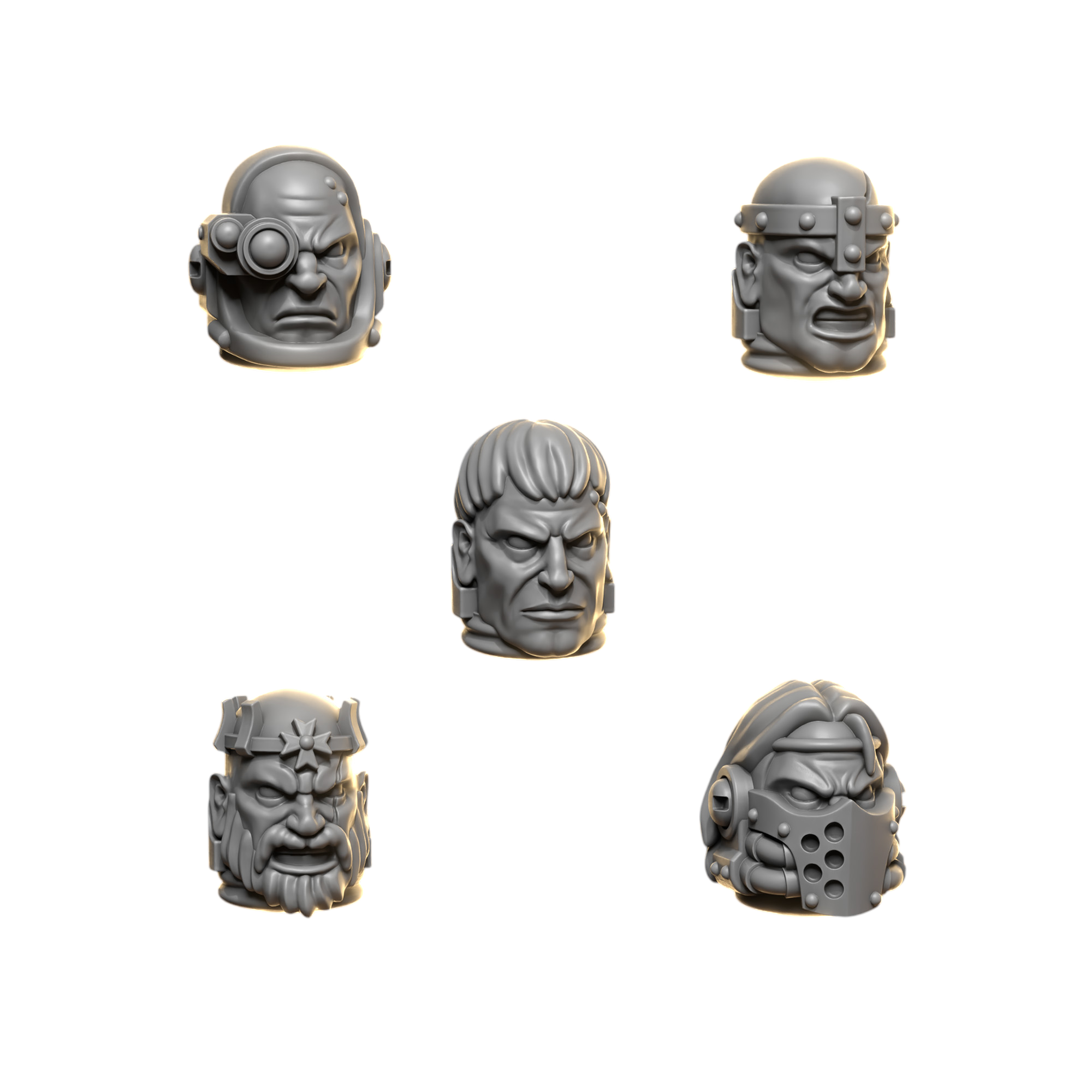 Big Heads Pack | Eternal Crusaders | Conversion Bits For 28mm 32mm Sci-fi Marines