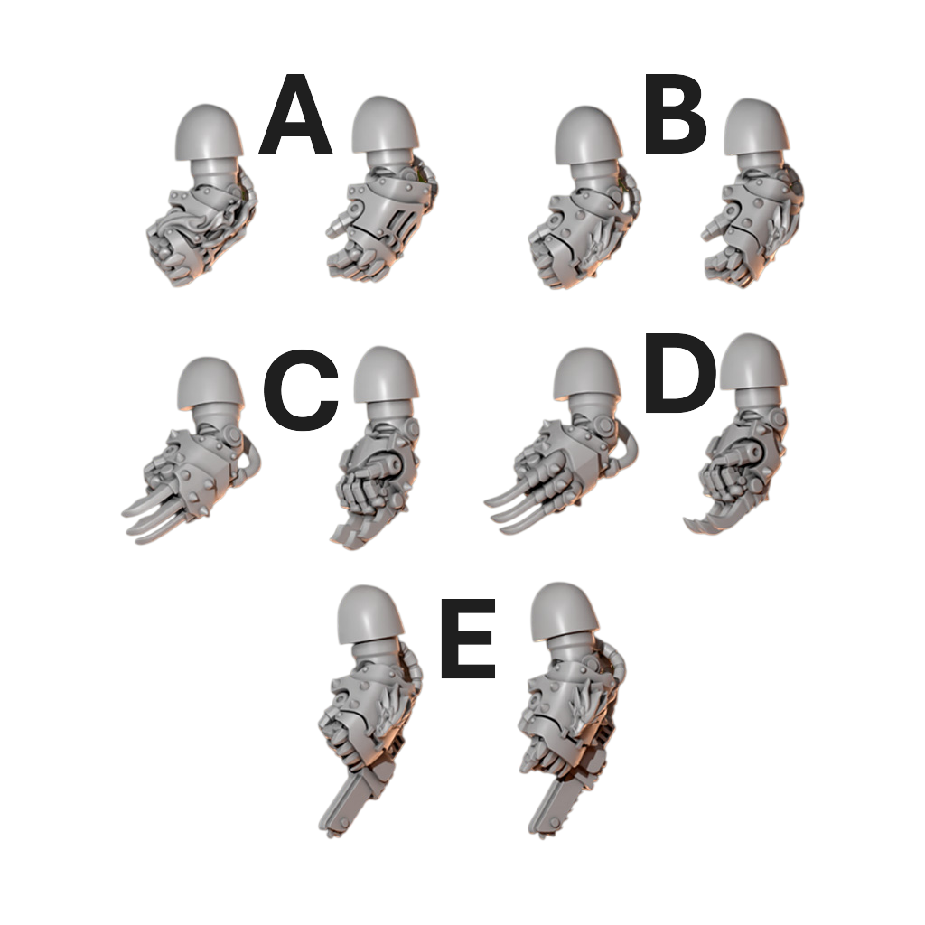 Big Fists Anvil Wardens Conversion Bits For 28mm 32mm Sci-fi Space Knights