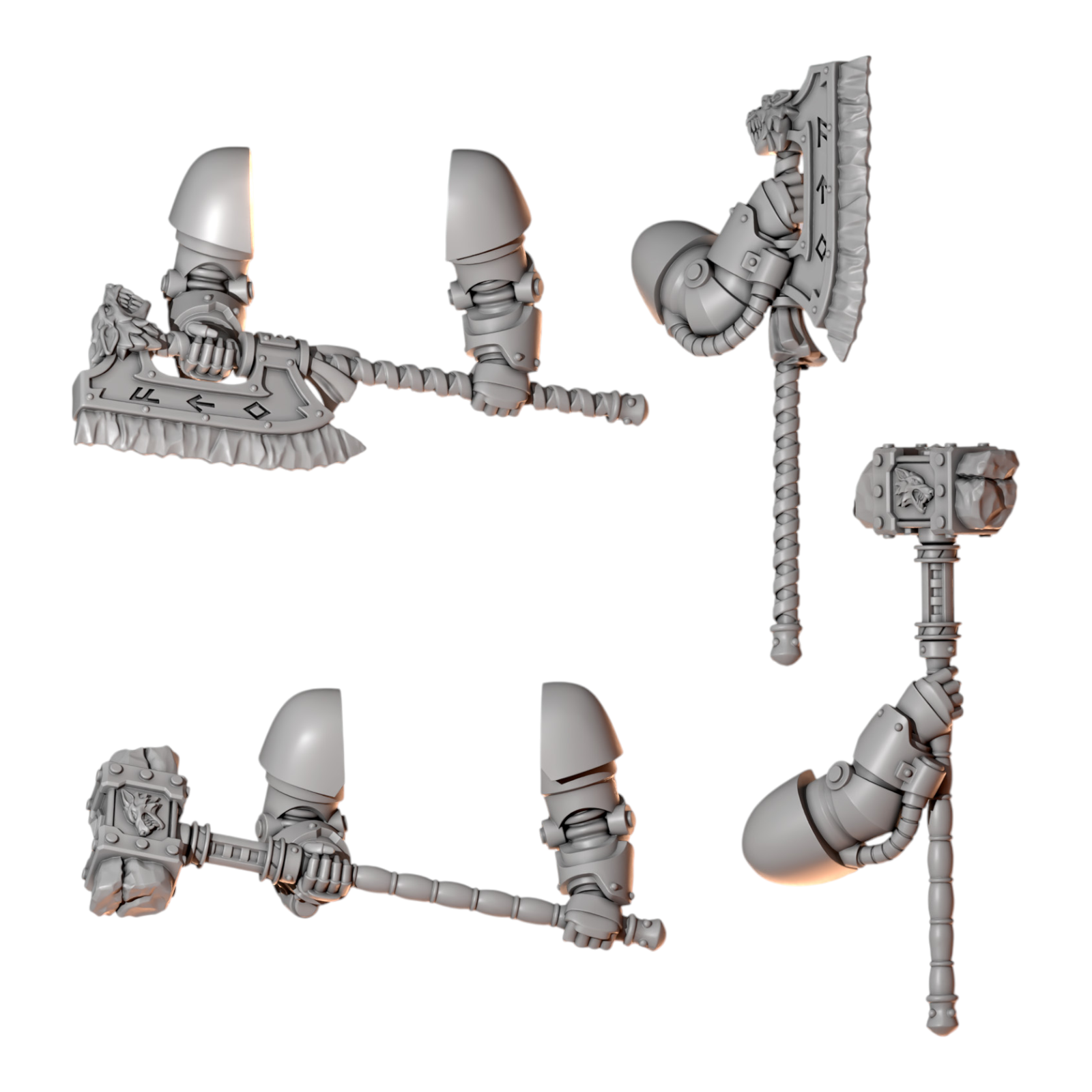 Big Two Handed Melee | Primal Hounds | Conversion Bits For 28mm 32mm Sci-fi Space Knights