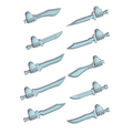 10x Space Warrior Knives A | Tyrant Hunters | Ratman Forge | Sci-Fi Grimdark Custom Bitz Wargaming Miniatures 28mm 32mm