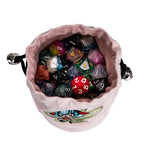 Pixie’s Pouch | Flannel Drawstring Dice Bag | Pink