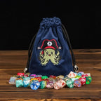 Plunderpus | Flannel Drawstring Dice Bag | Blue