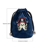 Plunderpus | Flannel Drawstring Dice Bag | Blue