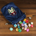 Plunderpus | Flannel Drawstring Dice Bag | Blue
