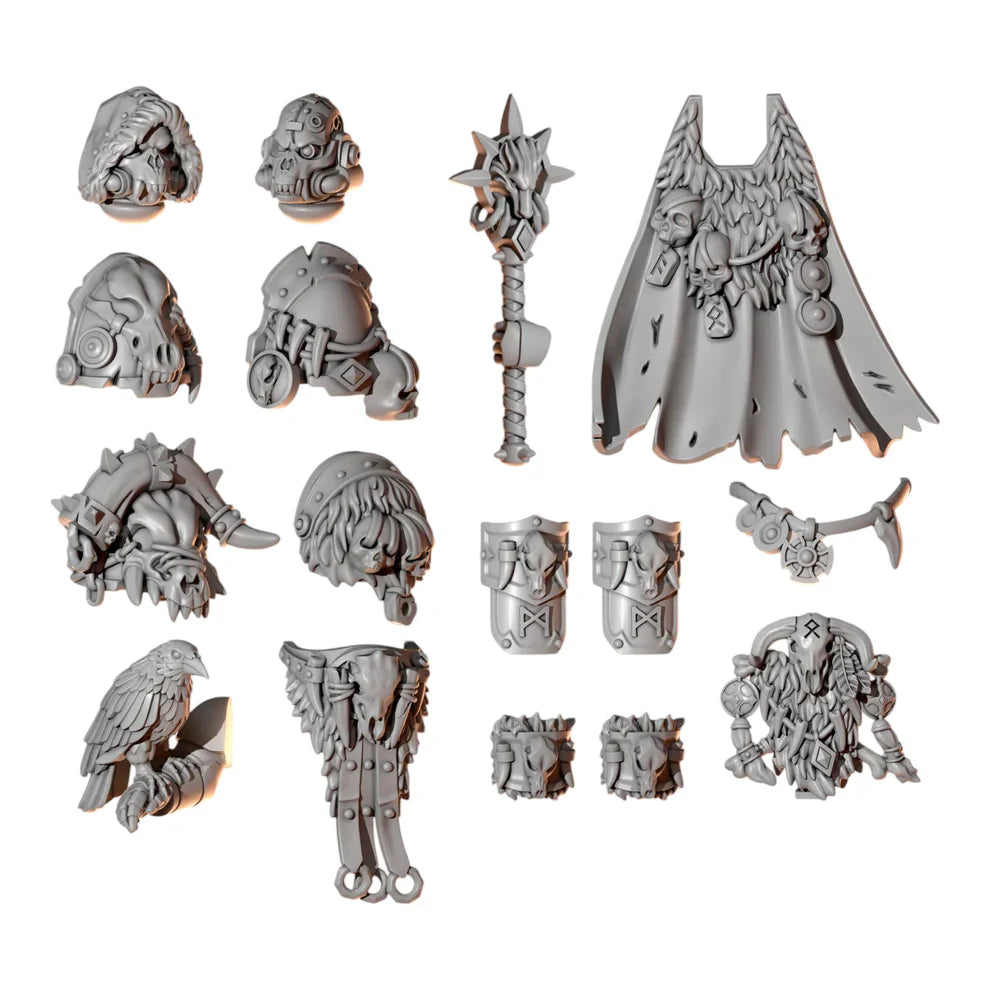 Priest Hero Pack | Primal Hounds | Conversion Bits For 28mm 32mm Sci-fi Space Knights