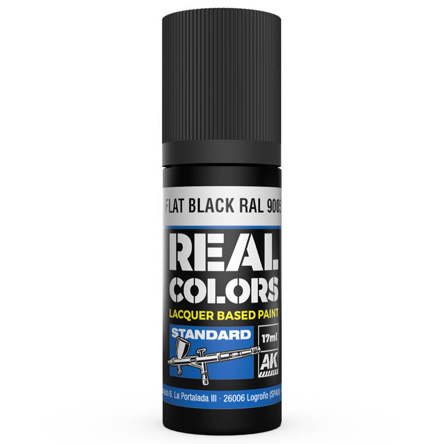 AK Interactive Real Colors - Flat Black RAL 9005 17ml. (RC804)