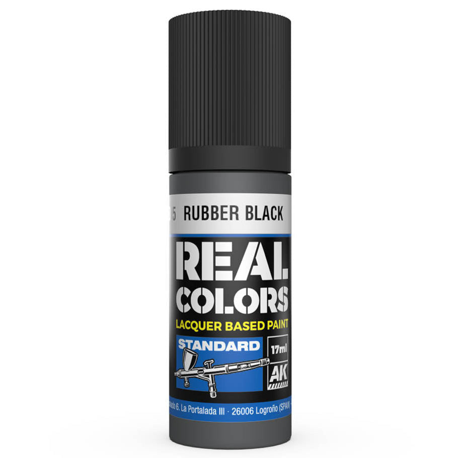AK Interactive Real Colors - Rubber Black 17ml. (RC805)