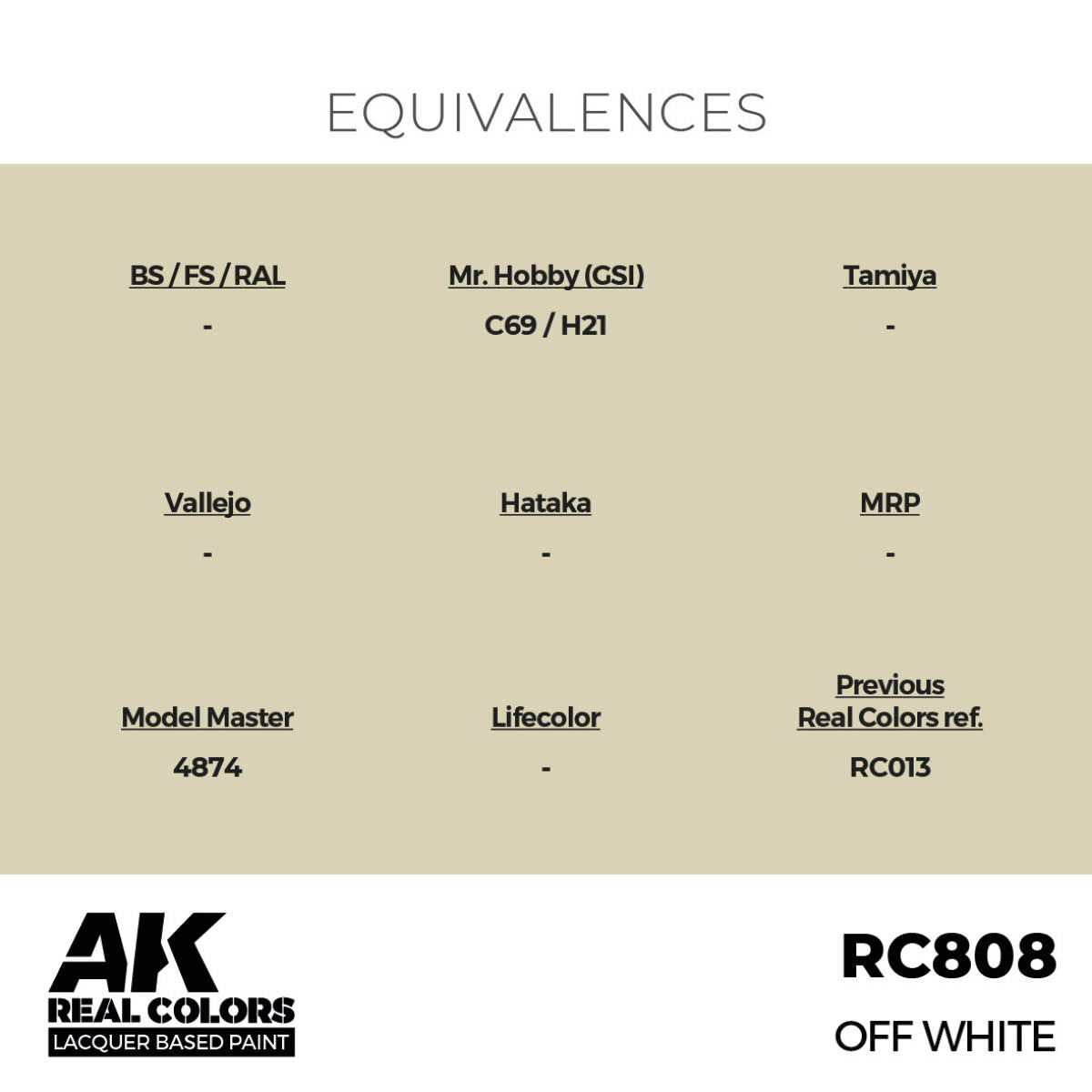 AK Interactive Real Colors - Off White 17ml. (RC808)
