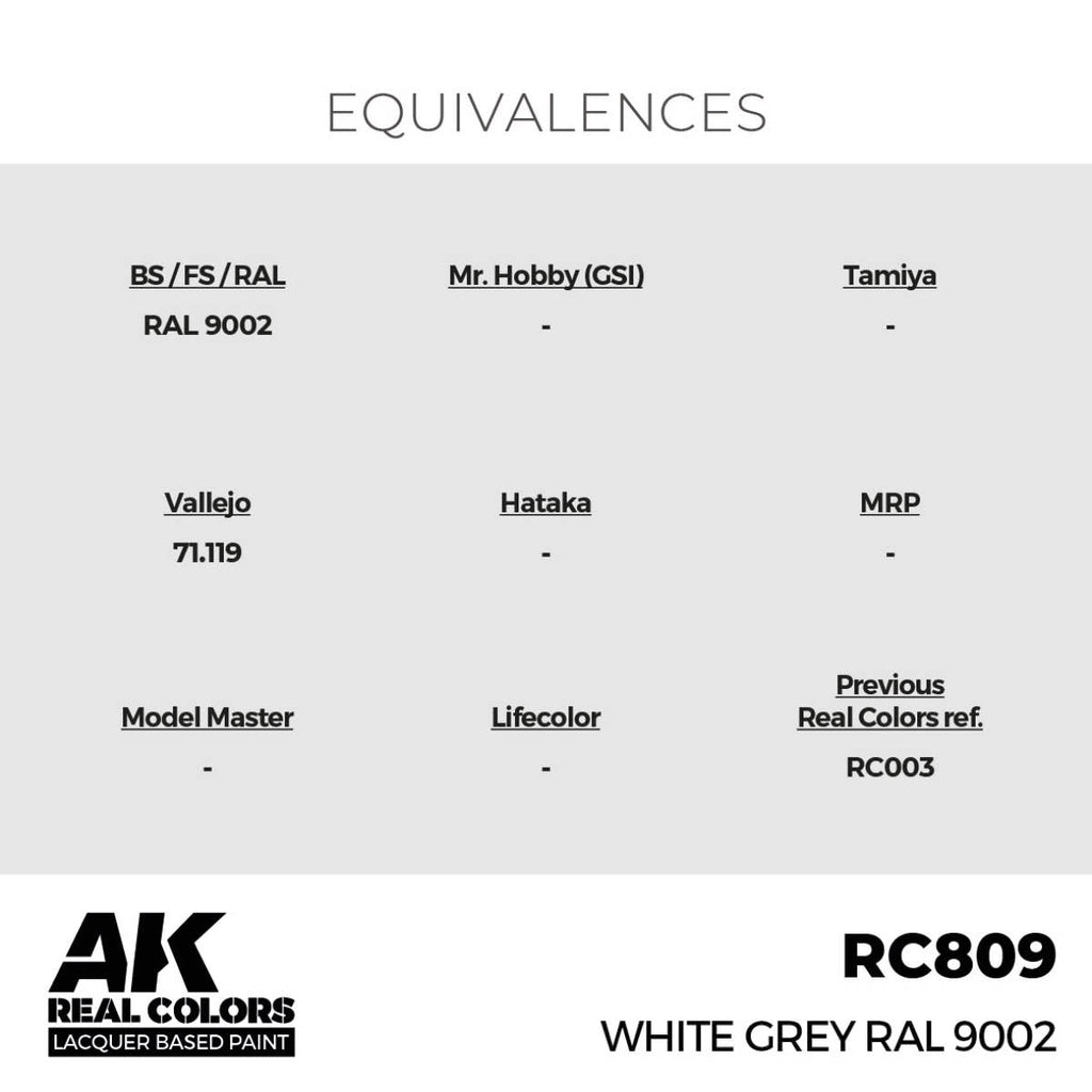 AK Interactive Real Colors - White Grey RAL 9002 17ml. (RC809)